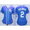 Cheap Alcides Escobar Royals Women Jersey From China Royal Blue #2