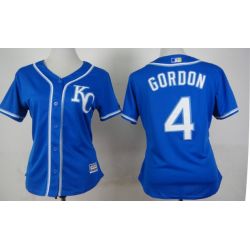 Cheap Alex Gordon Royals Women Jersey From China Blue 2015 new #4