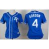 Cheap Alex Gordon Royals Women Jersey From China Blue 2015 new #4