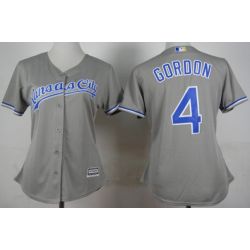 Cheap Alex Gordon Royals Women Jersey From China Grey #4