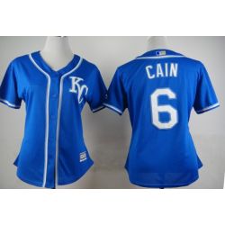 Cheap Lorenzo Cain Royals Women Jersey From China Blue 2015 new #6