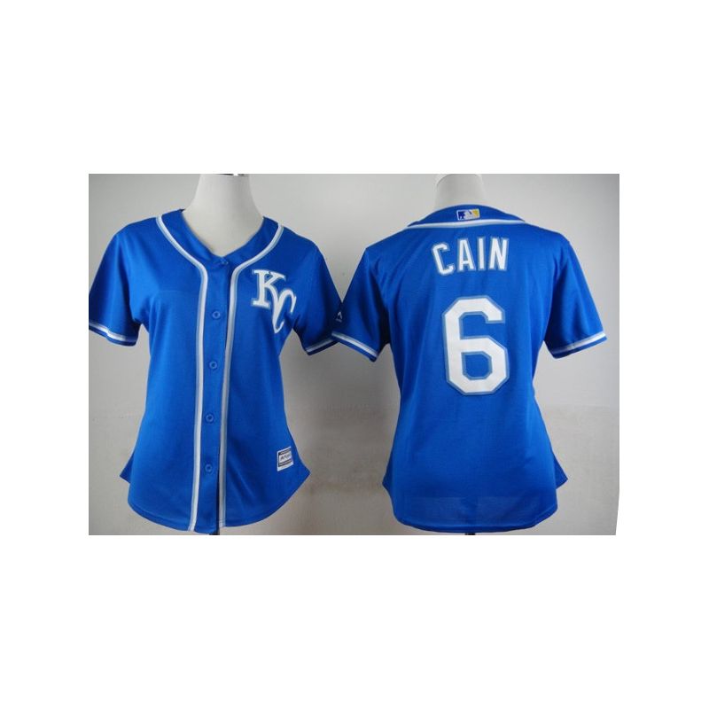 Cheap Lorenzo Cain Royals Women Jersey From China Blue 2015 new #6