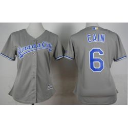 Cheap Lorenzo Cain Royals Women Jersey From China Grey #6