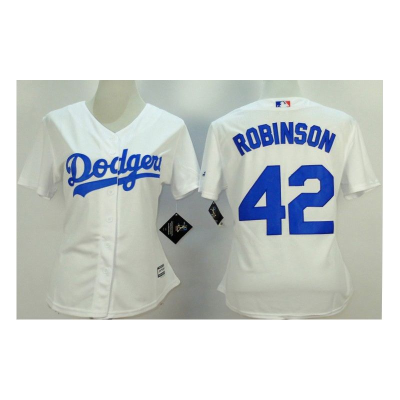 Cheap Jackie Robinson Dodgers Women Jersey From China White #42 Cheap Jackie Robinson Dodgers Women Jersey From China White #42