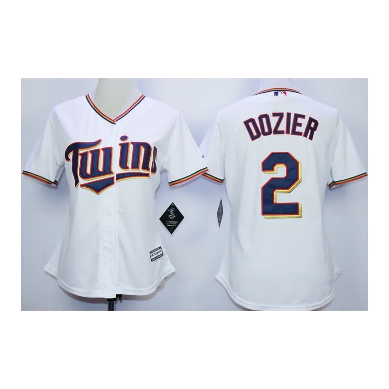 Cheap Brian Dozier Twins Women Jersey From China White 2015 #2