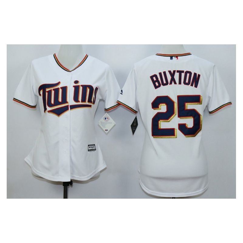 Cheap Byron Buxton Twins Women Jersey From China White 2015 #25