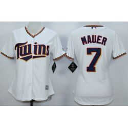 Cheap Joe Mauer Twins Women Jersey From China White 2015 #7