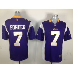 Cheap Christian Ponder Vikings Jersey #7 Purple From China Game