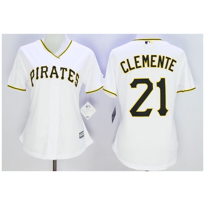 Cheap Roberto Clemente Pirates Women Jersey From China White #21