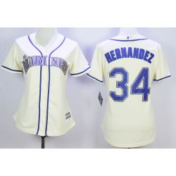 Cheap Felix Hernandez Mariners Women Jersey From China Cream #34