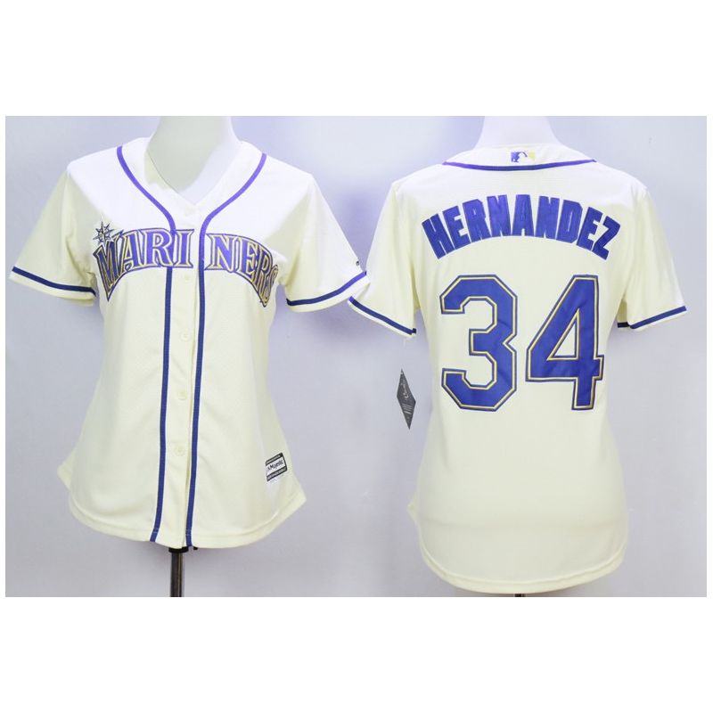 Cheap Felix Hernandez Mariners Women Jersey From China Cream #34 Cheap Felix Hernandez Mariners Women Jersey From China Cream #34