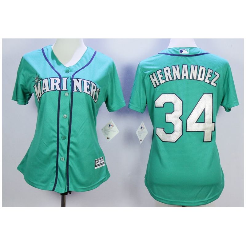 Cheap Felix Hernandez Mariners Women Jersey From China Green #34