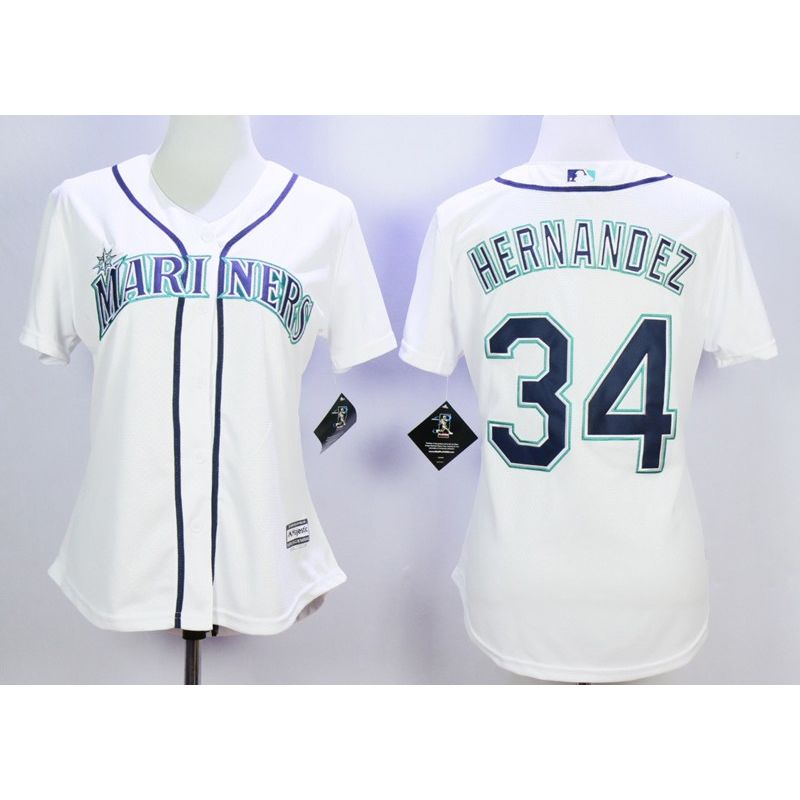 Cheap Felix Hernandez Mariners Women Jersey From China White #34