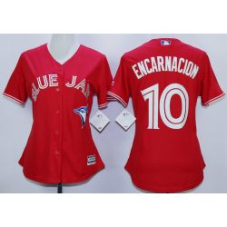 Cheap Edwin Encarnacion Blue Jays Women Jersey From China Red #10