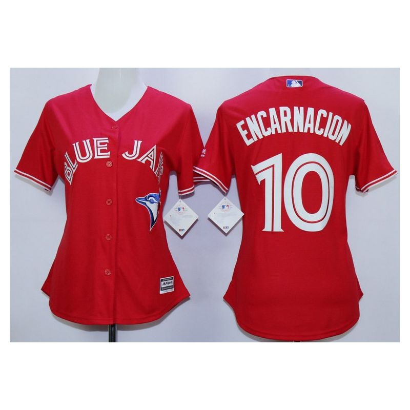 Cheap Edwin Encarnacion Blue Jays Women Jersey From China Red #10