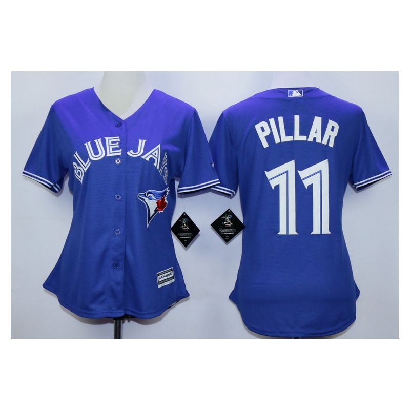 Cheap Kevin Pillar Blue Jays Women Jersey From China Blue #11