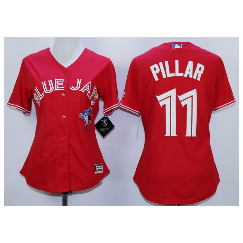 Cheap Kevin Pillar Blue Jays Women Jersey From China Red #11