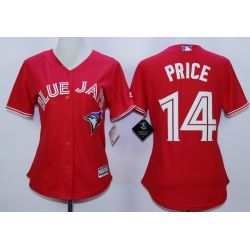 Cheap David Price Blue Jays Women Jersey From China Red #14