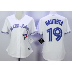 Cheap Jose Bautista Blue Jays Women Jersey From China White 2015 #19