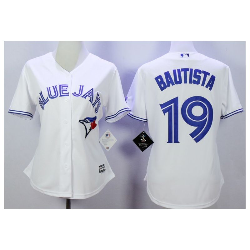 Cheap Jose Bautista Blue Jays Women Jersey From China White 2015 #19