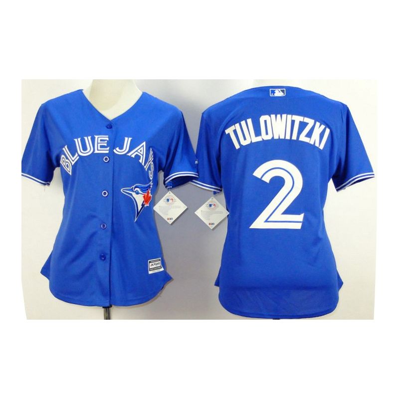 Cheap Troy Tulowitzki Blue Jays Women Jersey From China Blue #2