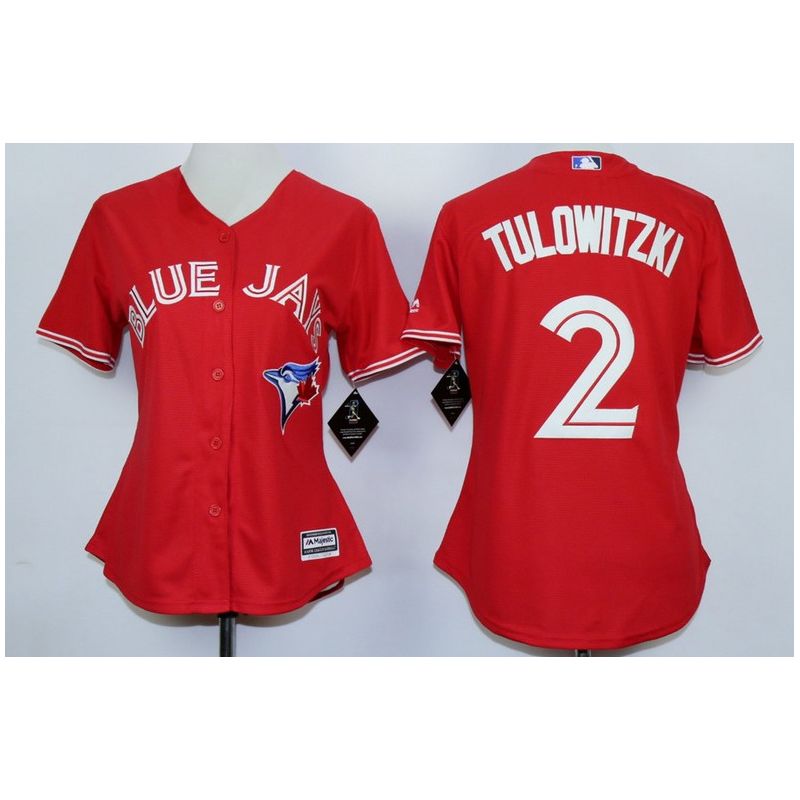 Cheap Troy Tulowitzki Blue Jays Women Jersey From China Red #2