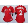 Cheap Troy Tulowitzki Blue Jays Women Jersey From China Red #2