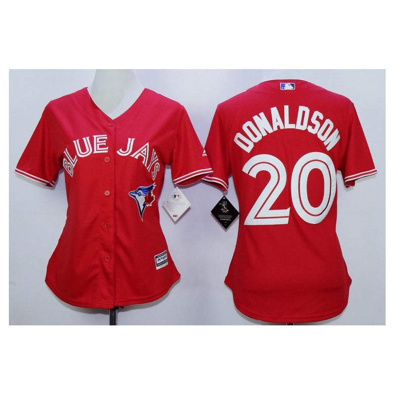 Cheap Josh Donaldson Blue Jays Women Jersey From China Red #20