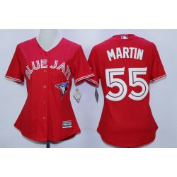 Cheap Russell Martin Blue Jays Women Jersey From China Red #55