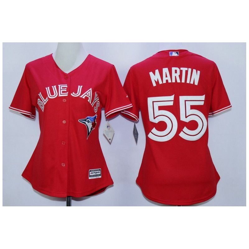 Cheap Russell Martin Blue Jays Women Jersey From China Red #55