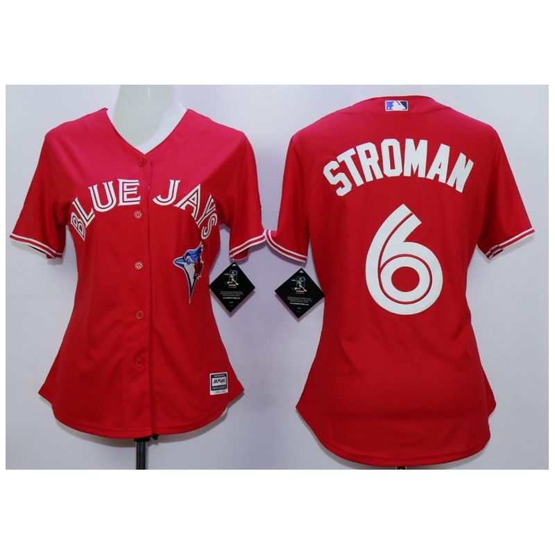 Cheap Marcus Stroman Blue Jays Women Jersey From China Red #6