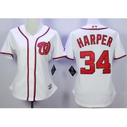 Cheap Bryce Harper Nationals Women Jersey From China White #34