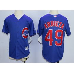 Cheap Jake Arrieta Cubs Youth Jersey From China Blue #49