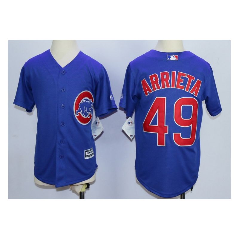 Cheap Jake Arrieta Cubs Youth Jersey From China Blue #49