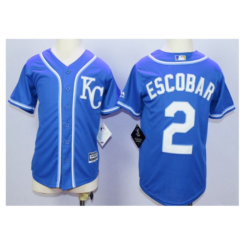 Cheap Alcides Escobar Royals Youth Jersey From China Royal Blue #2