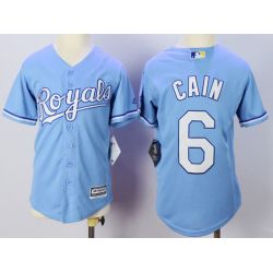 Cheap Lorenzo Cain Royals Youth Jersey From China Blue 2015 new #6