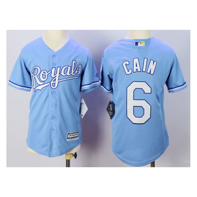 Cheap Lorenzo Cain Royals Youth Jersey From China Blue 2015 new #6