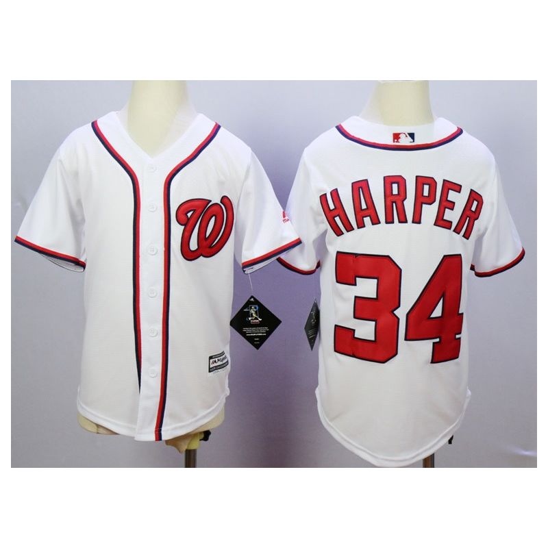 Cheap Bryce Harper Nationals Youth Jersey From China White 2016 #34