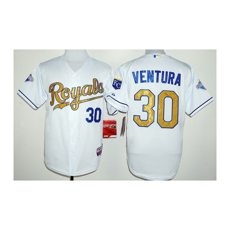 Cheap Yordano Ventura Royals Jersey From China White World Series Champions Gold Program #30