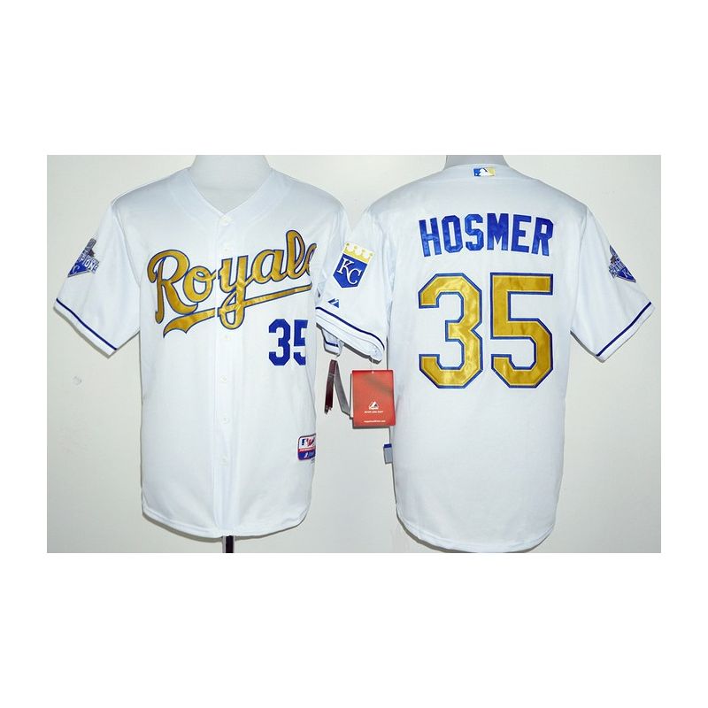 Cheap Eric Hosmer Royals Jersey From China White World Series Champions Gold Program #35