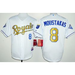 Cheap Mike Moustakas Royals Jersey From China White World Series Champions Gold Program #8