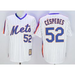 Cheap Yoenis Cespedes Mets Jersey From China White V-neck throwback #52