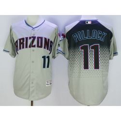 Cheap AJ Pollock Diamondbacks Jersey From China Grey green lettering FLEXBASE #11