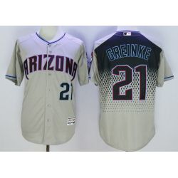 Cheap Zack Greinke Diamondbacks Jersey From China Grey green lettering FLEXBASE #21