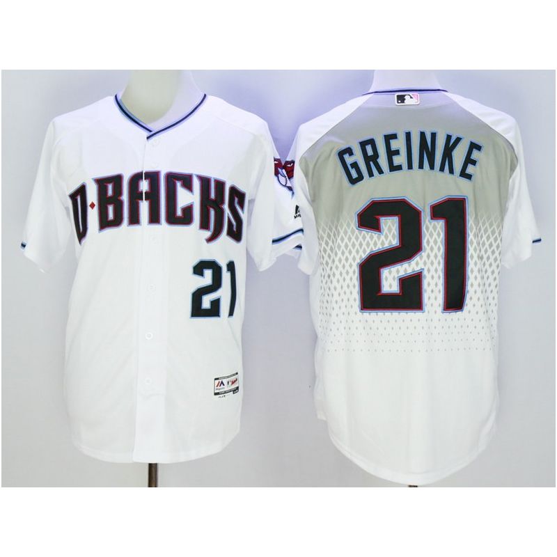 Cheap Zack Greinke Diamondbacks Jersey From China White green lettering FLEXBASE #21