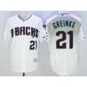 Cheap Zack Greinke Diamondbacks Jersey From China White green lettering FLEXBASE #21