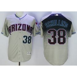 Cheap Curt Schilling Diamondbacks Jersey From China Grey green lettering FLEXBASE #38