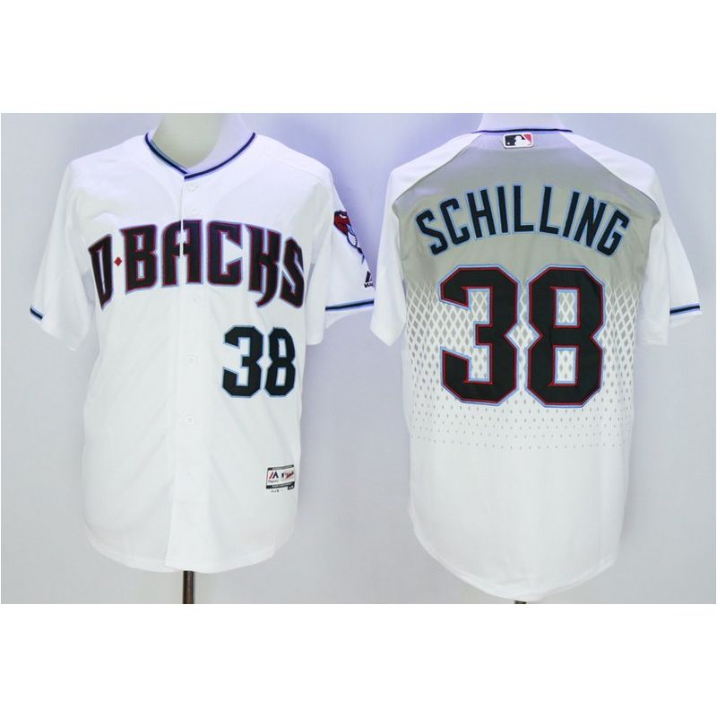 Cheap Curt Schilling Diamondbacks Jersey From China White green lettering FLEXBASE #38