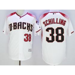 Cheap Curt Schilling Diamondbacks Jersey From China White red lettering FLEXBASE #38