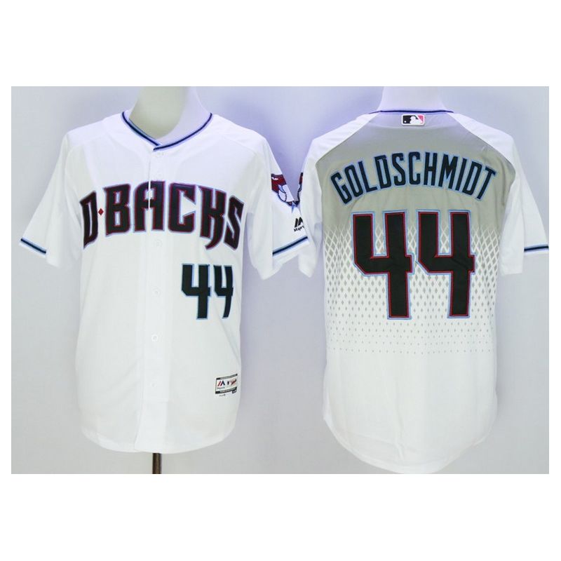 Cheap Paul Goldschmidt Diamondbacks Jersey From China White green lettering FLEXBASE #44